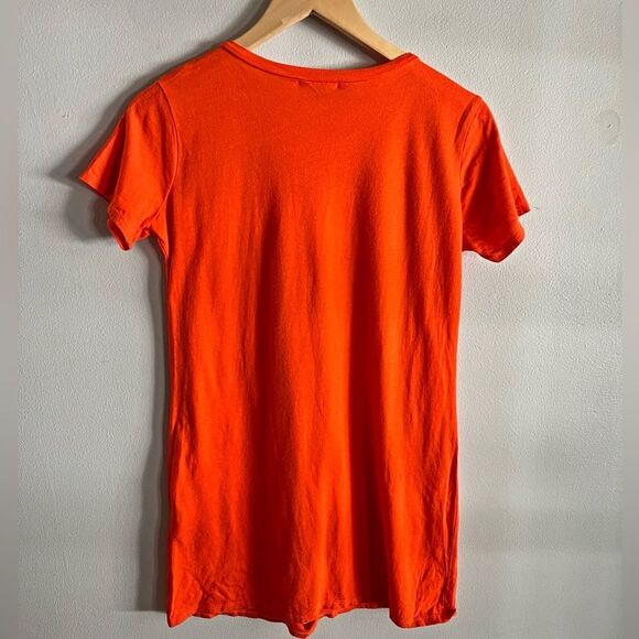 Fashion Nova Distressed Eagle Graphic Tee Orange Born To Be Wild Shirt S-M - Picture 6 of 6